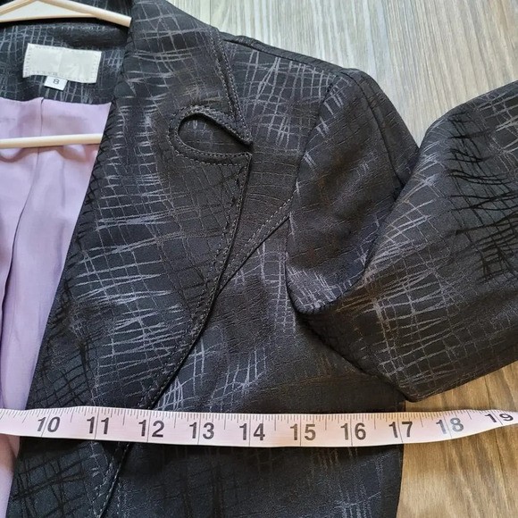 Alberto Makali Womens Blazer Coat 8 Black Dacron Long Sleeves Witchy Dark - Picture 8 of 9